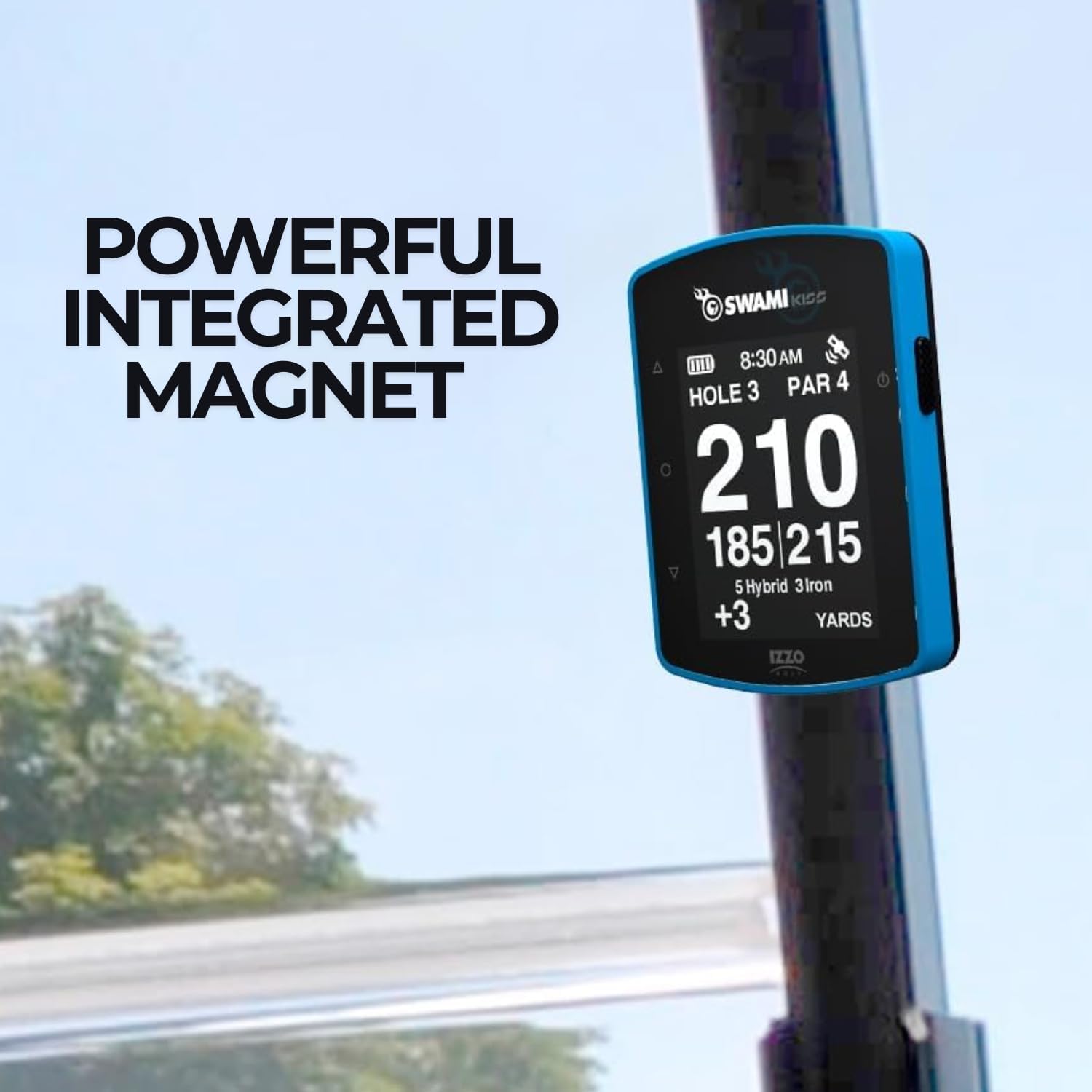 Swami KISS 2.0 Handheld Golf GPS Ragnefinder with Integrated Magnets – Blue